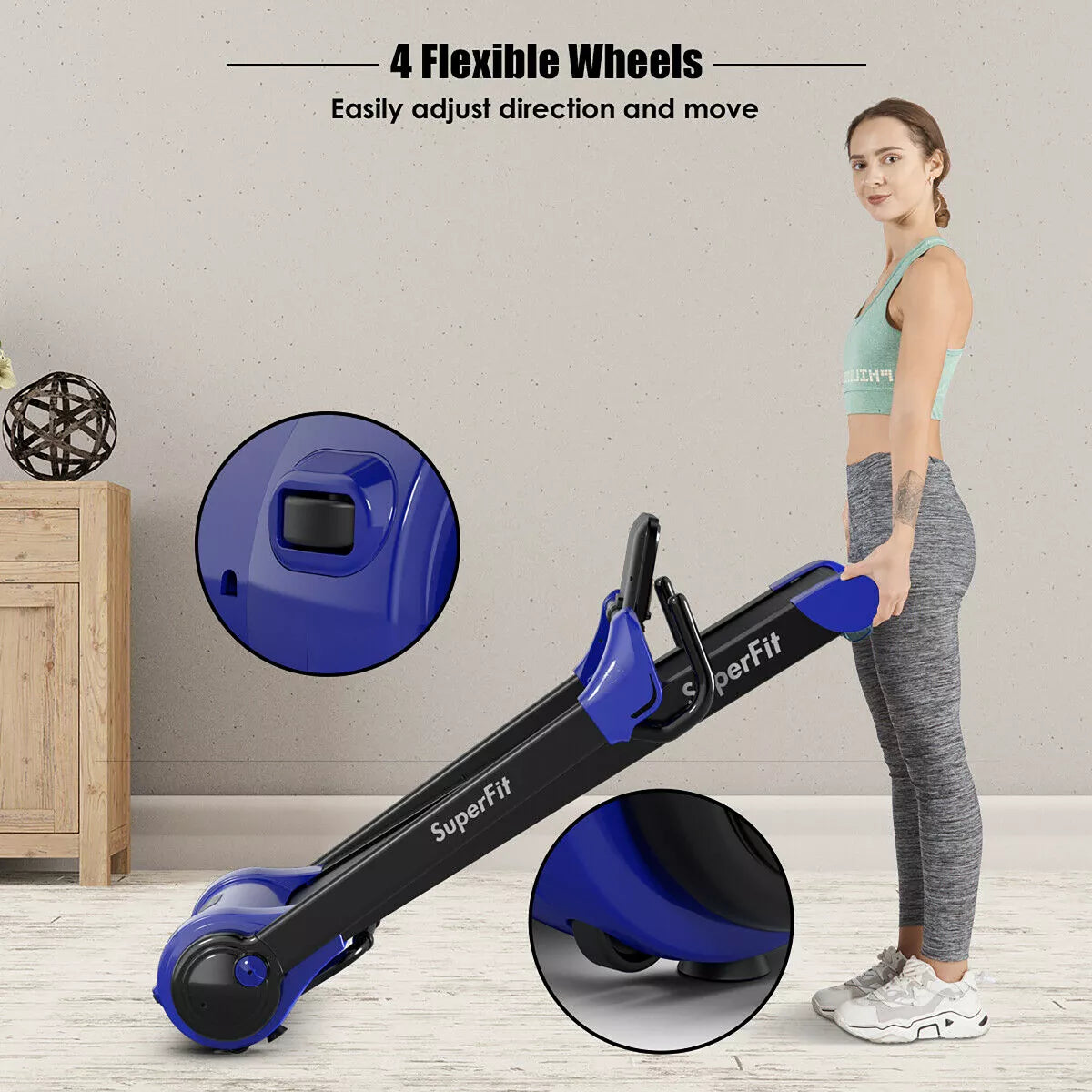 Costway 2.25HP Folding Electric Motorized Treadmill W/ Speaker White\Black\Blue