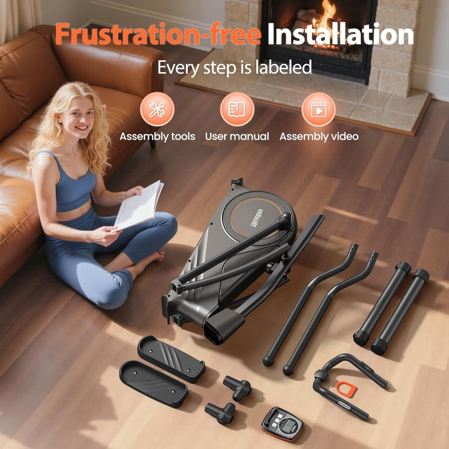 Elliptical Machine Elliptical Exercise Machine with 16-Level Resistance for Home