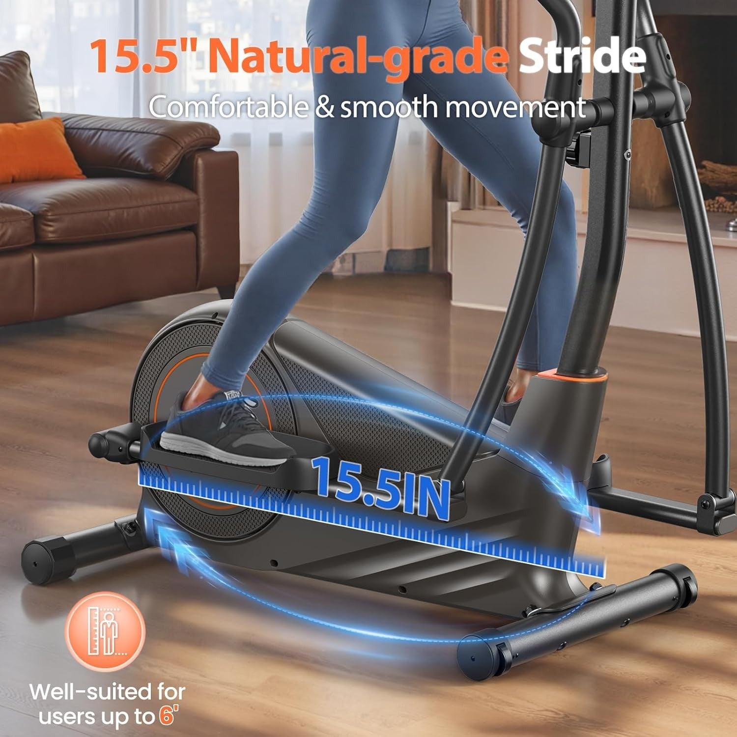 Elliptical Machine Elliptical Exercise Machine with 16-Level Resistance for Home