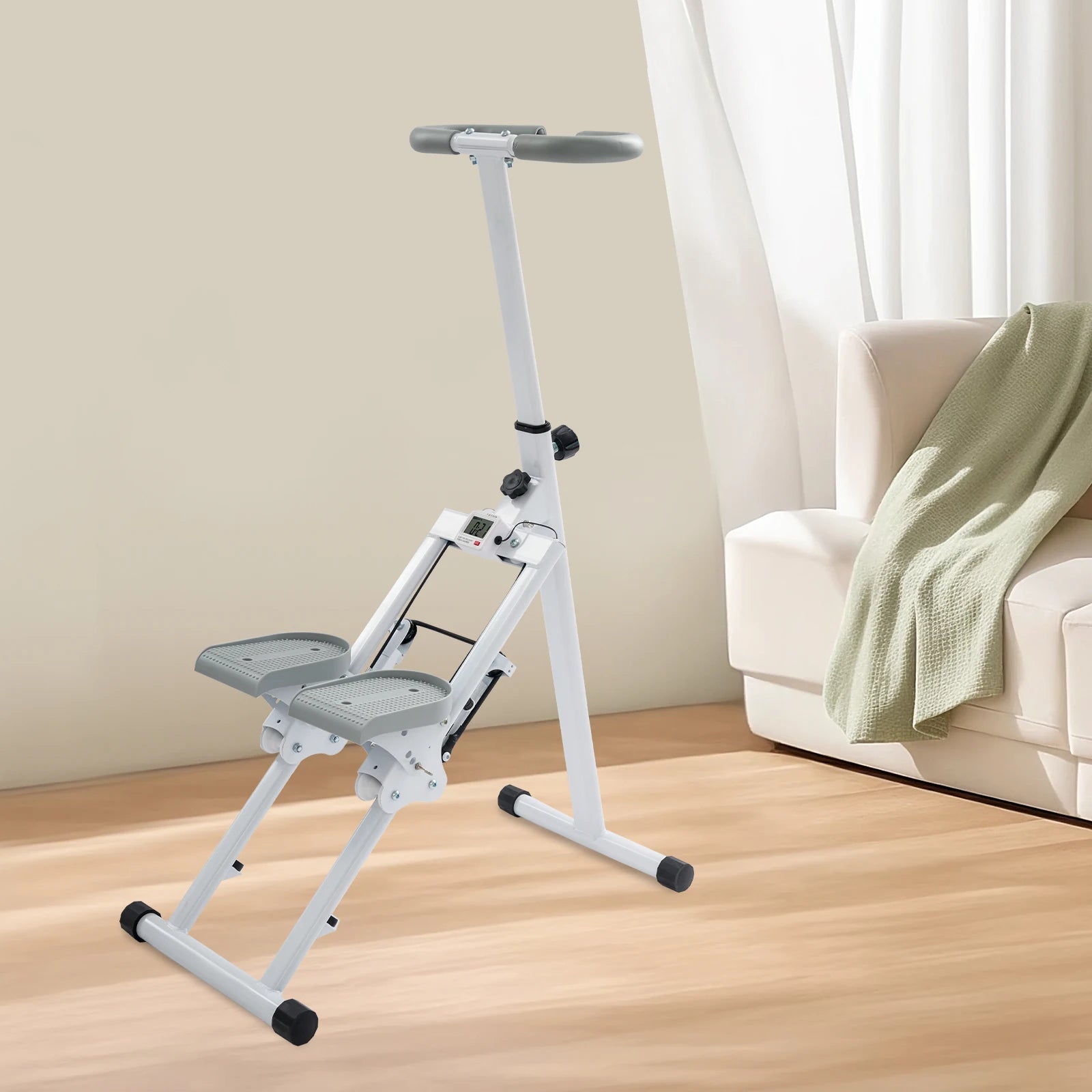 Adjustable Stair Stepper, Foldable Vertical Stair Climber for Full-Body Workout, 1.2Mm Thick Stair Stepper for Home Gym