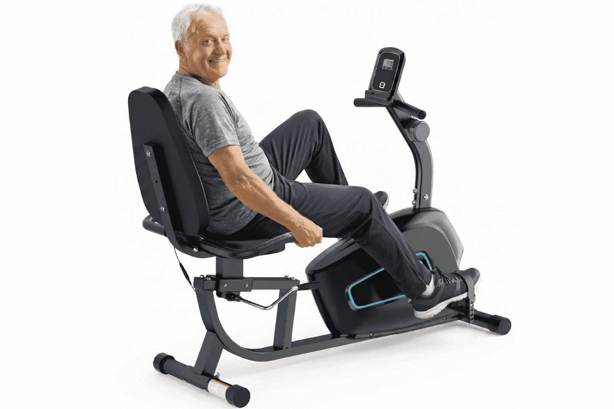 Recumbent Exercise Bike 8Level Adjustable Resistance Stationary Indoor Cycling Bike with Heart Rate and LCD Monitor for Home Gym Workout 300Lbs
