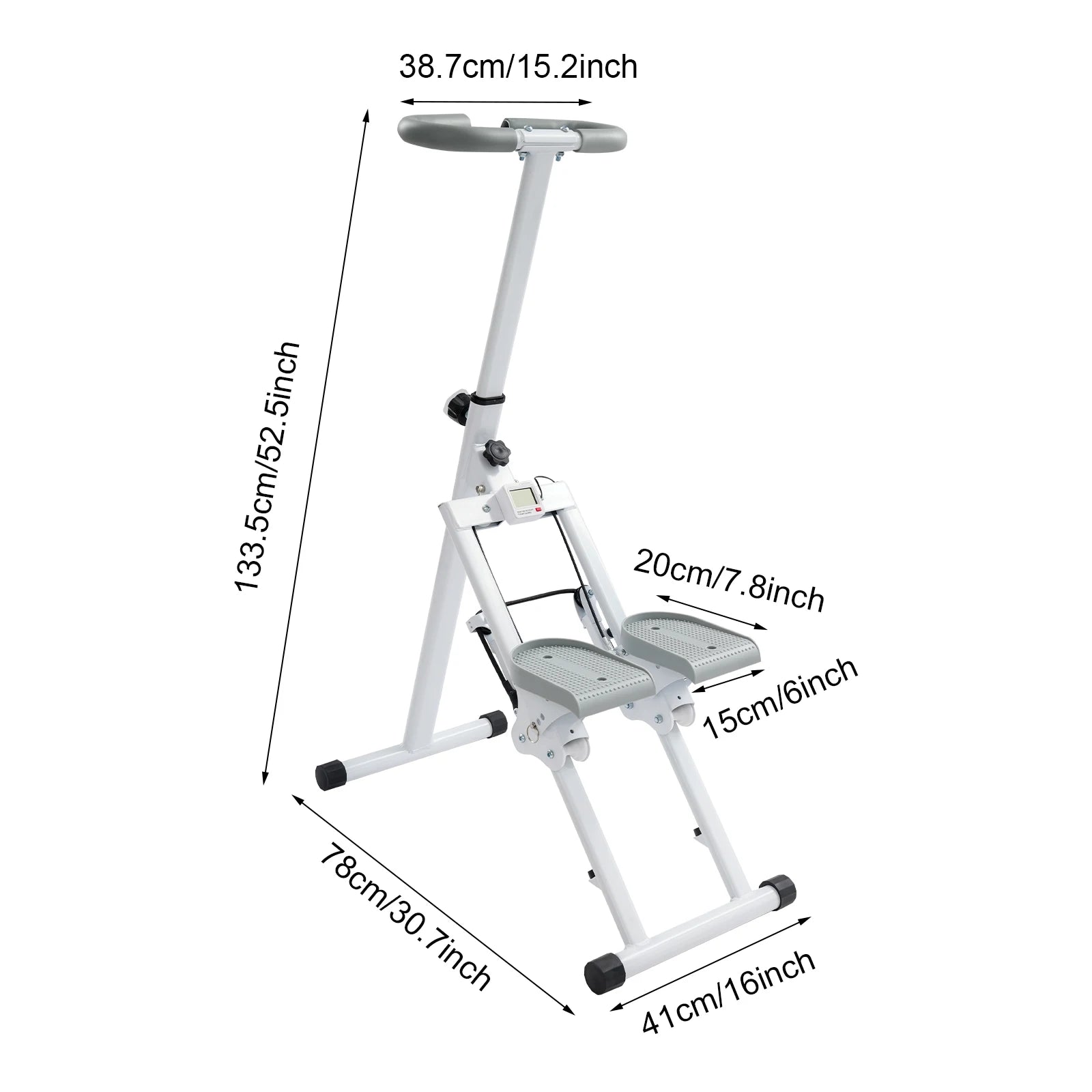 Adjustable Stair Stepper, Foldable Vertical Stair Climber for Full-Body Workout, 1.2Mm Thick Stair Stepper for Home Gym