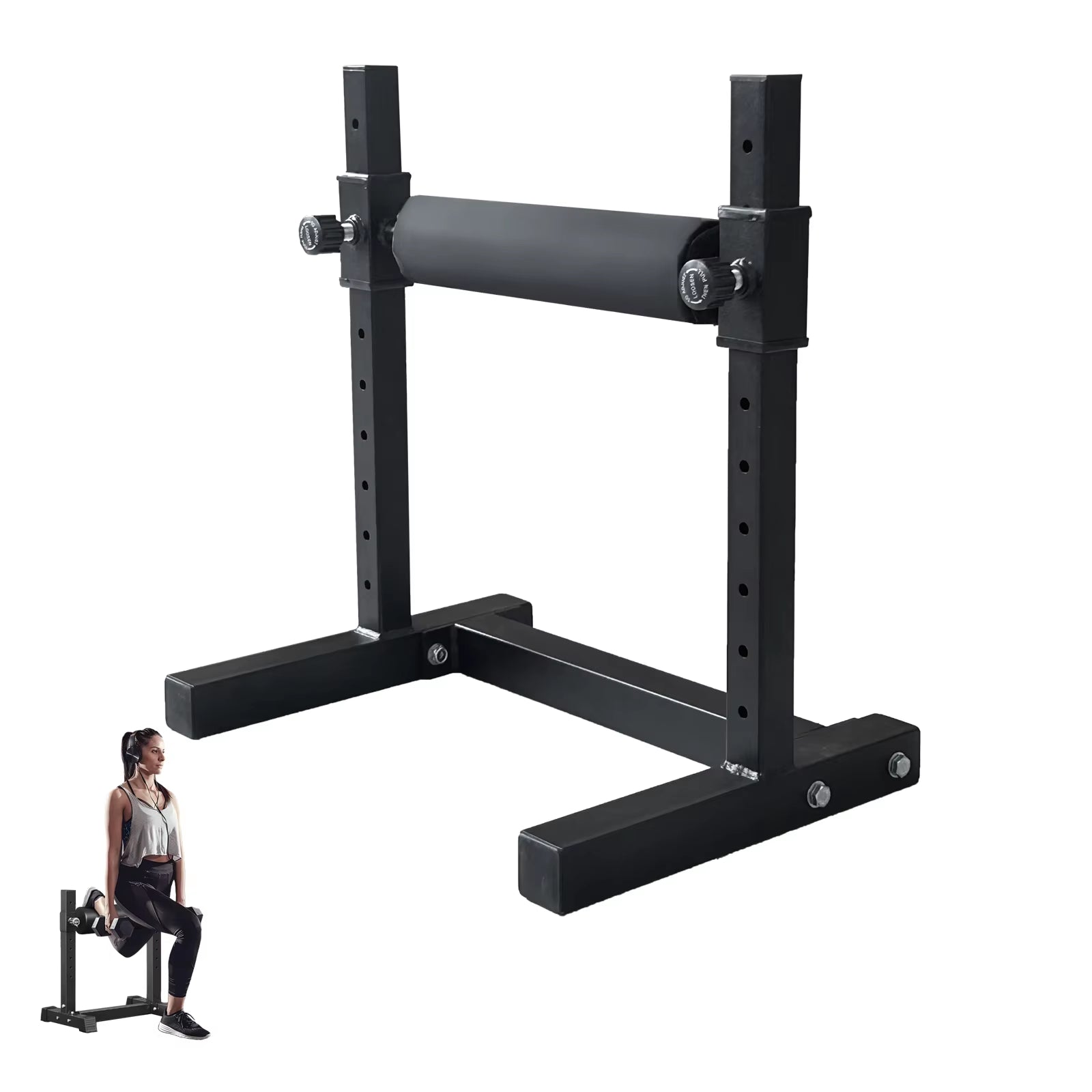 Single Leg Squat Roller, Adjustable Height Leg Squat Stand, Bulgarian Split Squat Stand for Home Gym Leg Strength Training