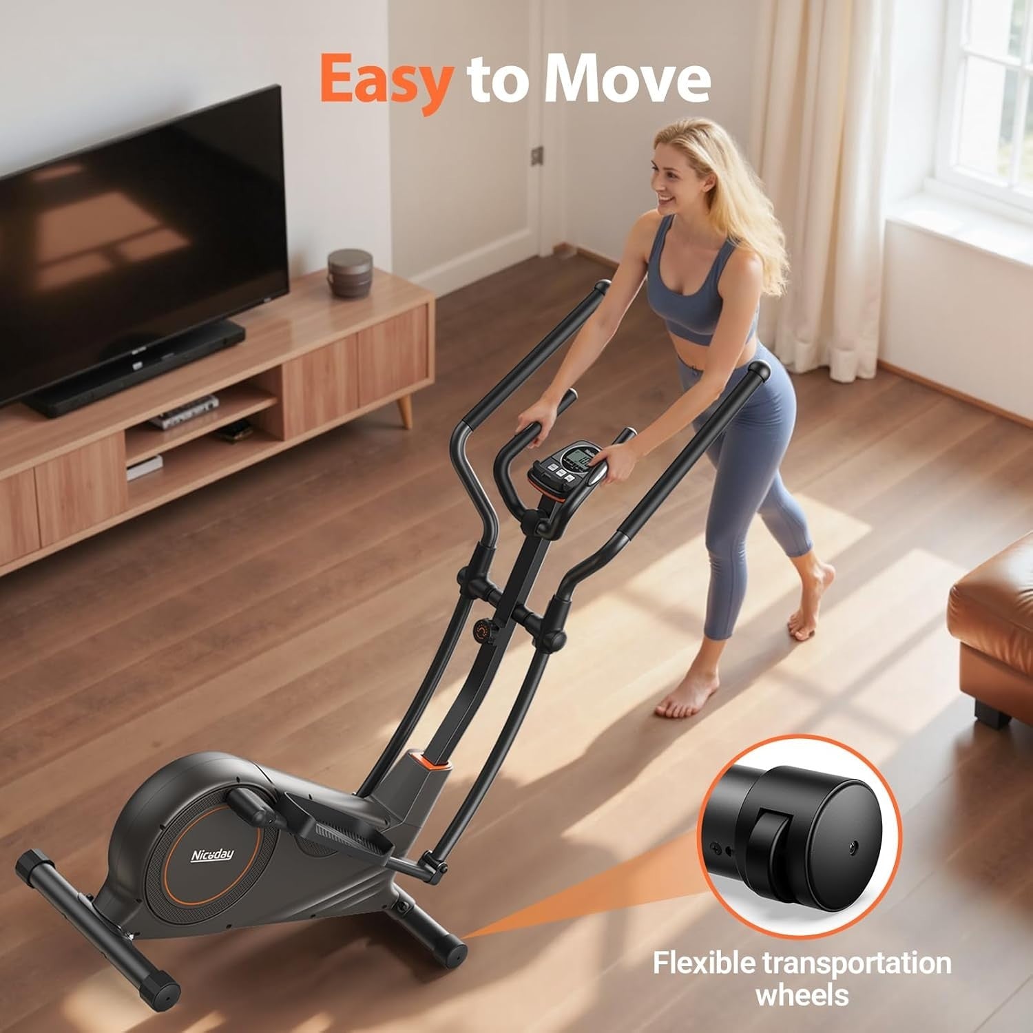 Elliptical Machine Elliptical Exercise Machine with 16-Level Resistance for Home