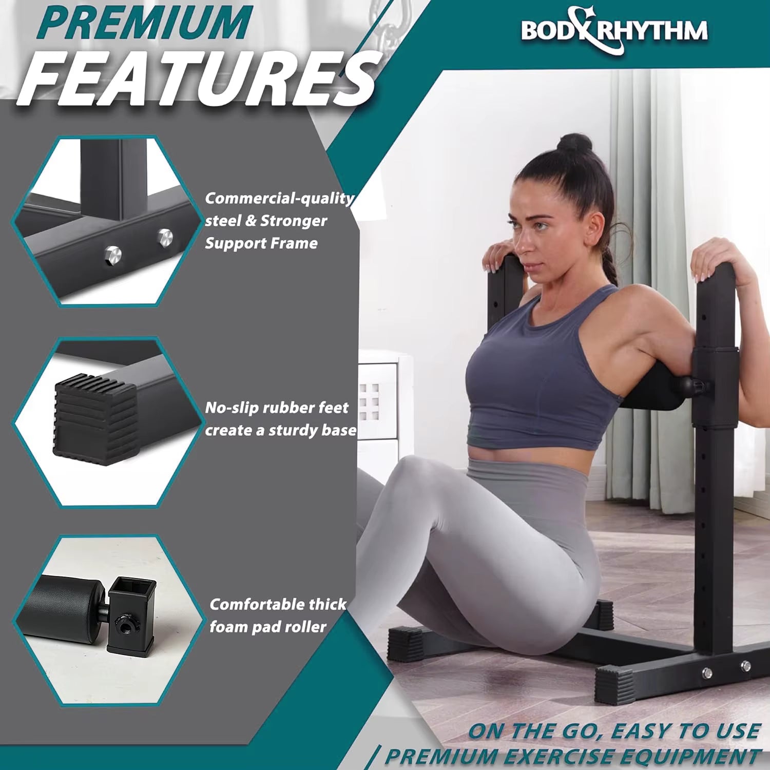 Single Leg Squat Roller, Adjustable Height Leg Squat Stand, Bulgarian Split Squat Stand for Home Gym Leg Strength Training